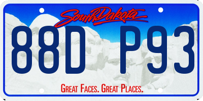 SD license plate 88DP93