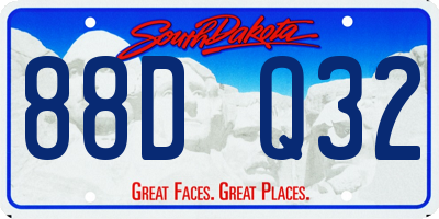 SD license plate 88DQ32