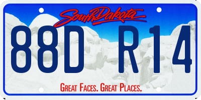 SD license plate 88DR14