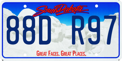 SD license plate 88DR97
