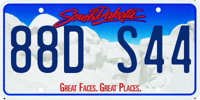 SD license plate 88DS44