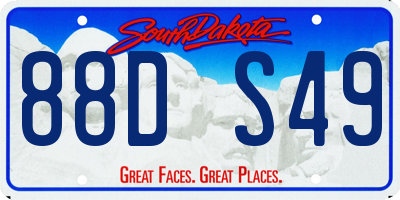 SD license plate 88DS49