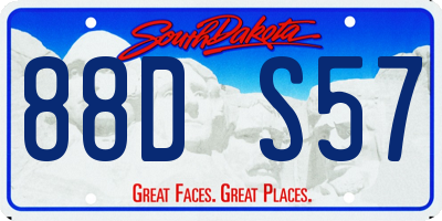 SD license plate 88DS57
