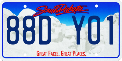 SD license plate 88DY01