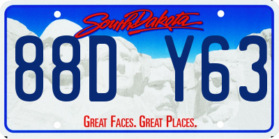SD license plate 88DY63