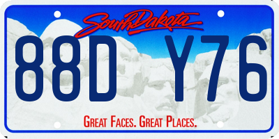 SD license plate 88DY76