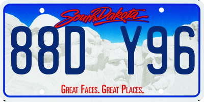 SD license plate 88DY96