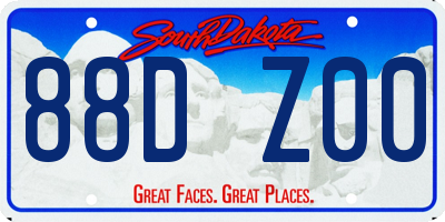 SD license plate 88DZ00