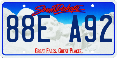 SD license plate 88EA92