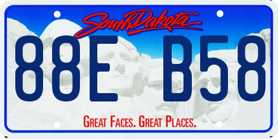 SD license plate 88EB58