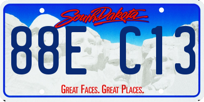 SD license plate 88EC13