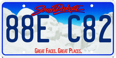 SD license plate 88EC82