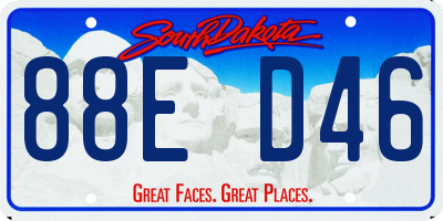 SD license plate 88ED46