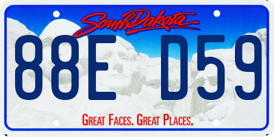 SD license plate 88ED59