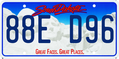 SD license plate 88ED96