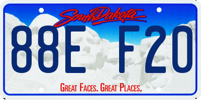 SD license plate 88EF20