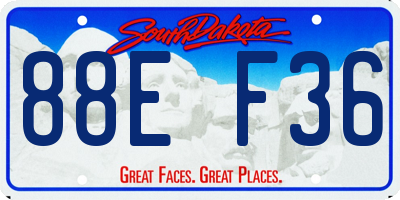 SD license plate 88EF36