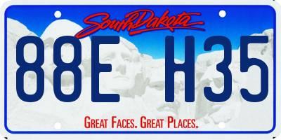 SD license plate 88EH35
