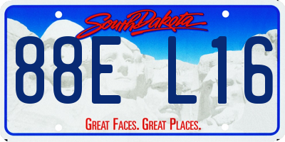 SD license plate 88EL16