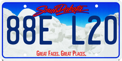 SD license plate 88EL20