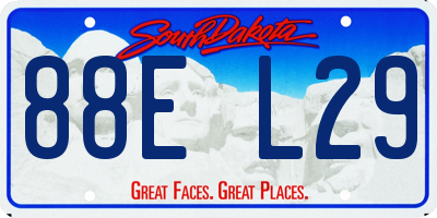 SD license plate 88EL29