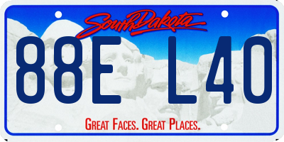 SD license plate 88EL40