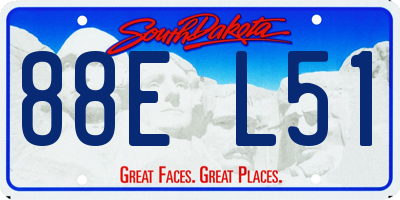 SD license plate 88EL51