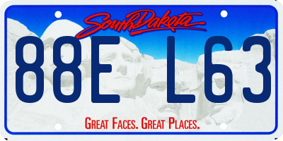 SD license plate 88EL63