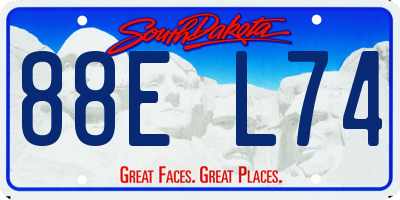 SD license plate 88EL74