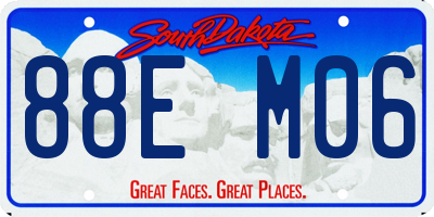 SD license plate 88EM06