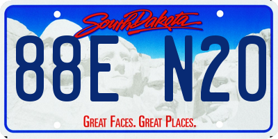 SD license plate 88EN20