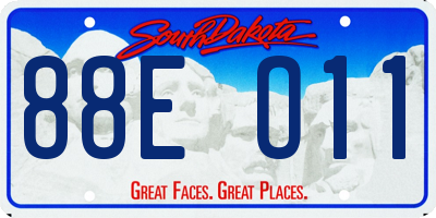 SD license plate 88EO11