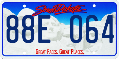 SD license plate 88EO64