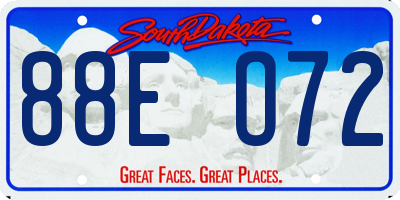 SD license plate 88EO72