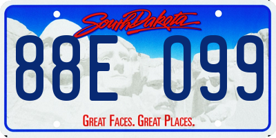 SD license plate 88EO99