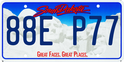SD license plate 88EP77