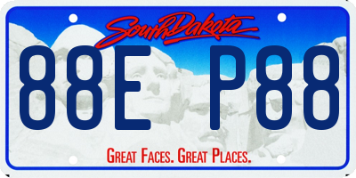 SD license plate 88EP88