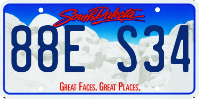 SD license plate 88ES34