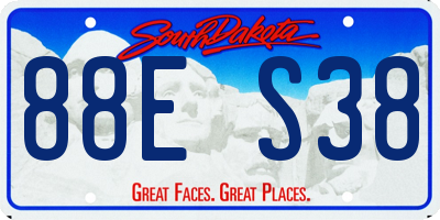 SD license plate 88ES38