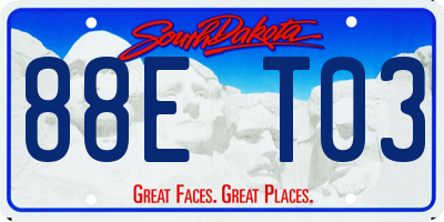 SD license plate 88ET03