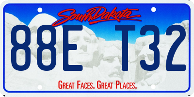 SD license plate 88ET32
