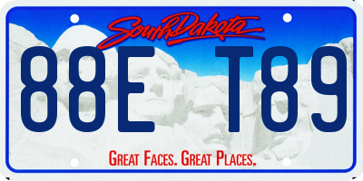 SD license plate 88ET89