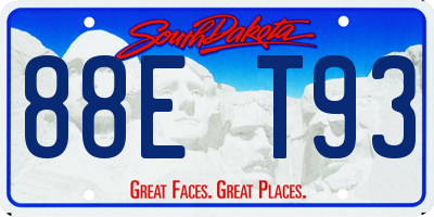 SD license plate 88ET93