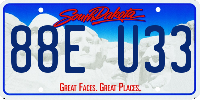 SD license plate 88EU33