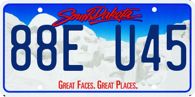 SD license plate 88EU45