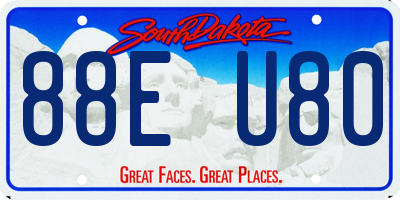 SD license plate 88EU80