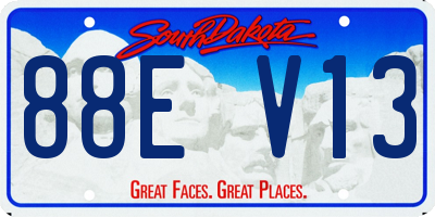SD license plate 88EV13