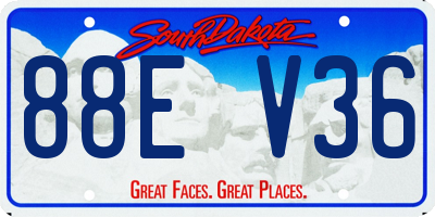 SD license plate 88EV36
