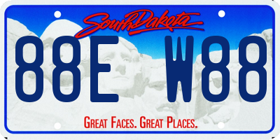 SD license plate 88EW88