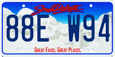 SD license plate 88EW94